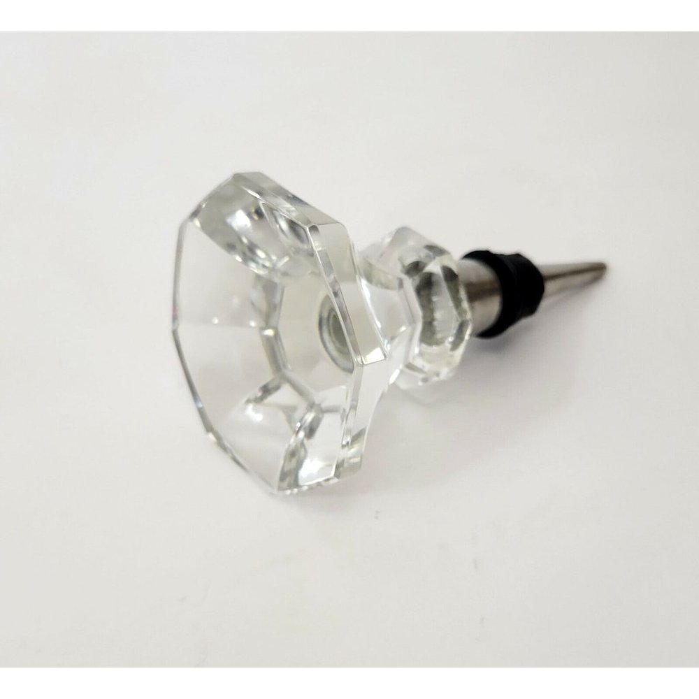 Faceted Glass Bottle Stopper Cork - Picture 4 of 6